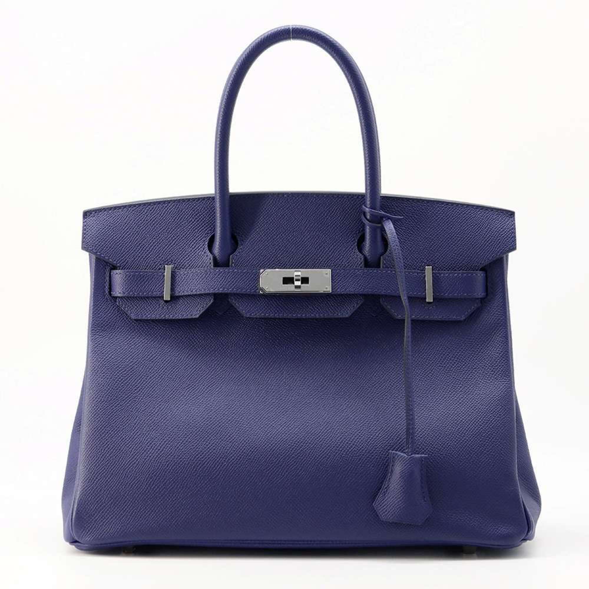 Hermes Birkin 30 Blue Ankle Epson Handbag D Stamp HERMES