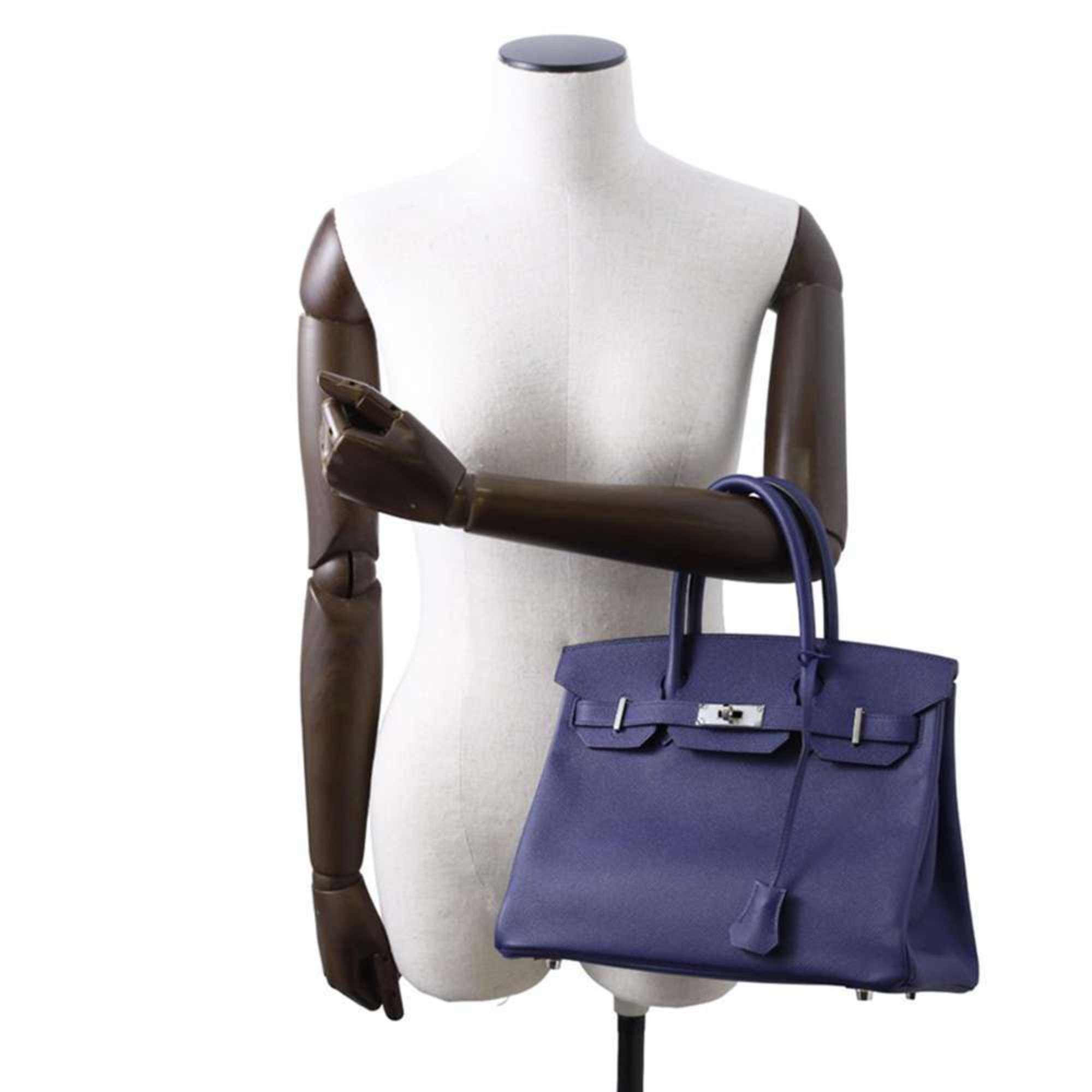 Hermes Birkin 30 Blue Ankle Epson Handbag D Stamp HERMES