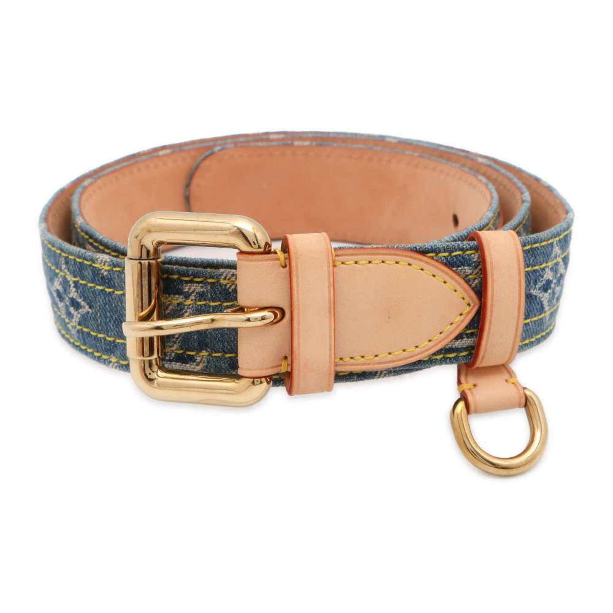 Louis Vuitton Belt Monogram Denim Santur Size 90 M6921U LOUIS VUITTON