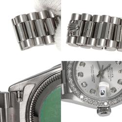 Rolex 69136G Datejust Bezel 10P Diamond Watch Platinum PT Ladies ROLEX