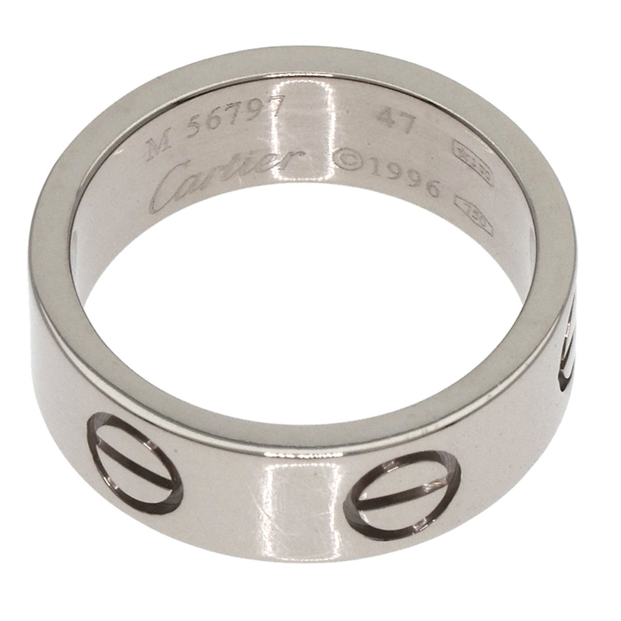 Cartier Love Ring #47 Ring, K18 White Gold, Women's CARTIER