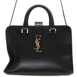 Yves Saint Laurent Saint Laurent handbag Cabas leather 472469 SAINT LAURENT PARIS 2way shoulder bag black