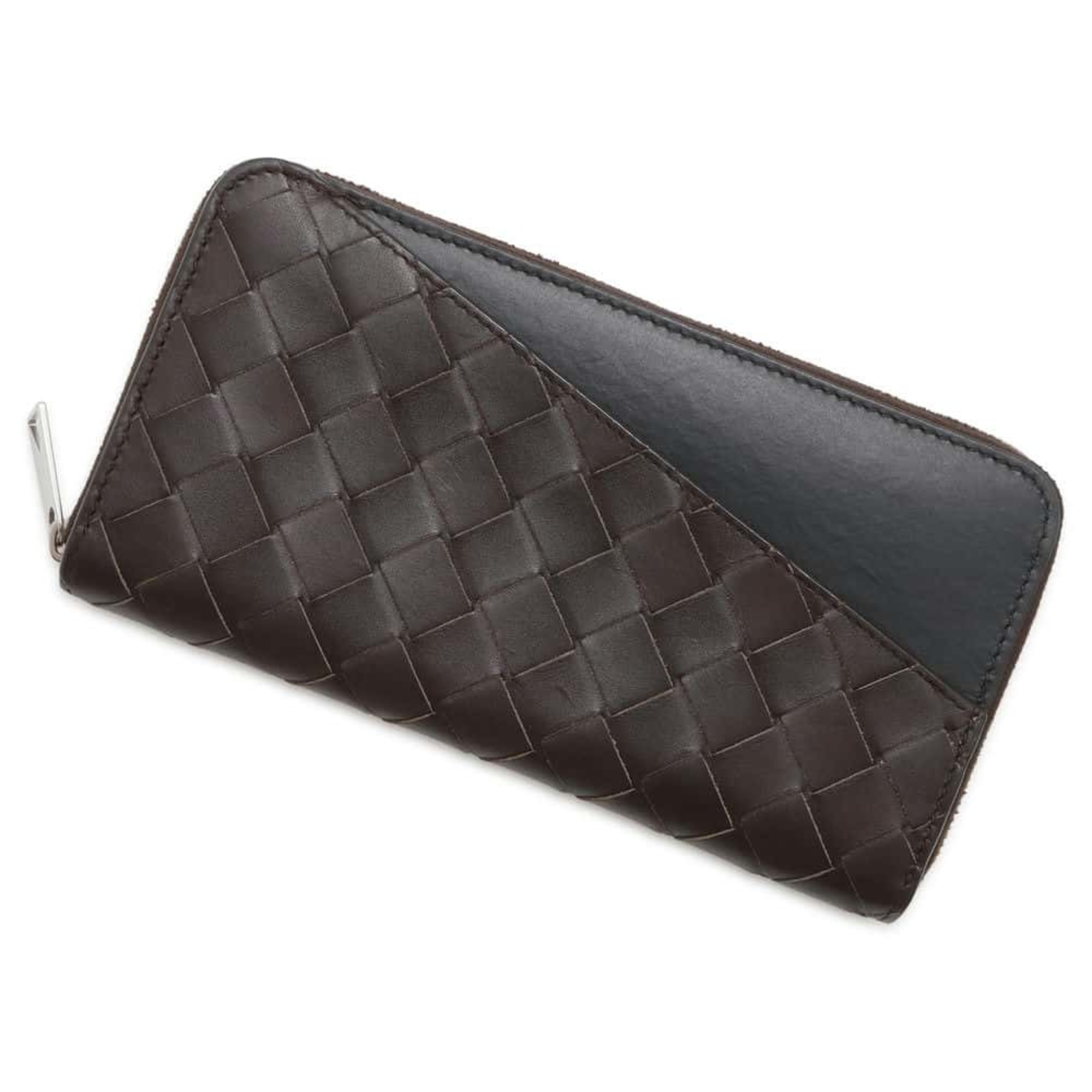 Bottega Veneta Long Wallet Intrecciato Round 639856 BOTTEGA VENETA Men's Black