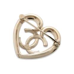 Chanel Brooch Coco Mark Heart Rhinestone P23 C ABA093 CHANEL