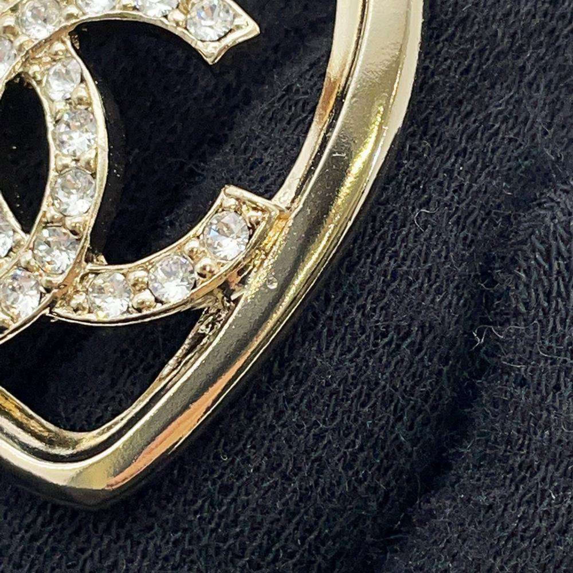 Chanel Brooch Coco Mark Heart Rhinestone P23 C ABA093 CHANEL