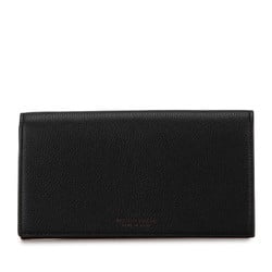 Bottega Veneta Long Wallet Black Leather Women's BOTTEGAVENETA