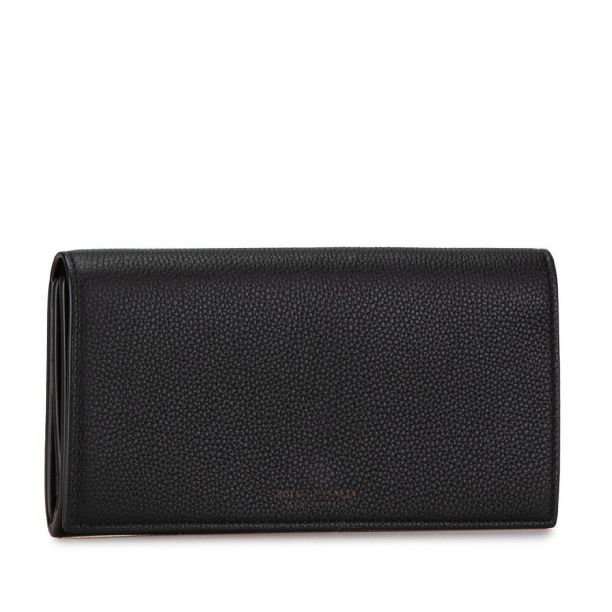 Bottega Veneta Long Wallet Black Leather Women's BOTTEGAVENETA