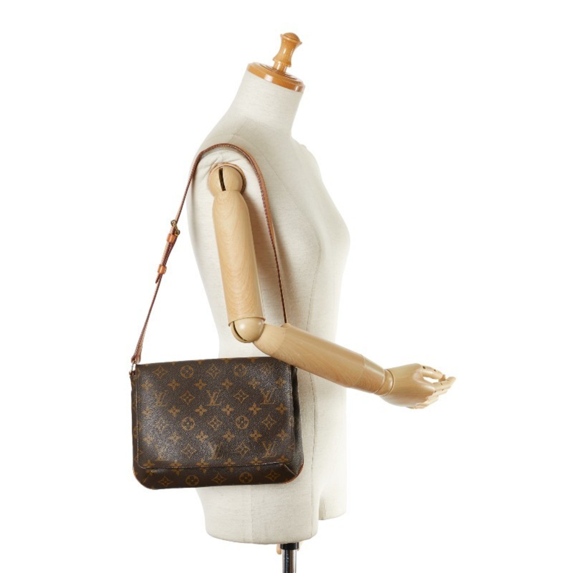 Louis Vuitton Monogram Musette Tango Short Shoulder Bag Handbag M51257 Brown PVC Leather Women's LOUIS VUITTON