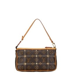 Louis Vuitton Monogram Rivet Pochette Accessory Pouch Handbag M40141 Brown PVC Leather Women's LOUIS VUITTON