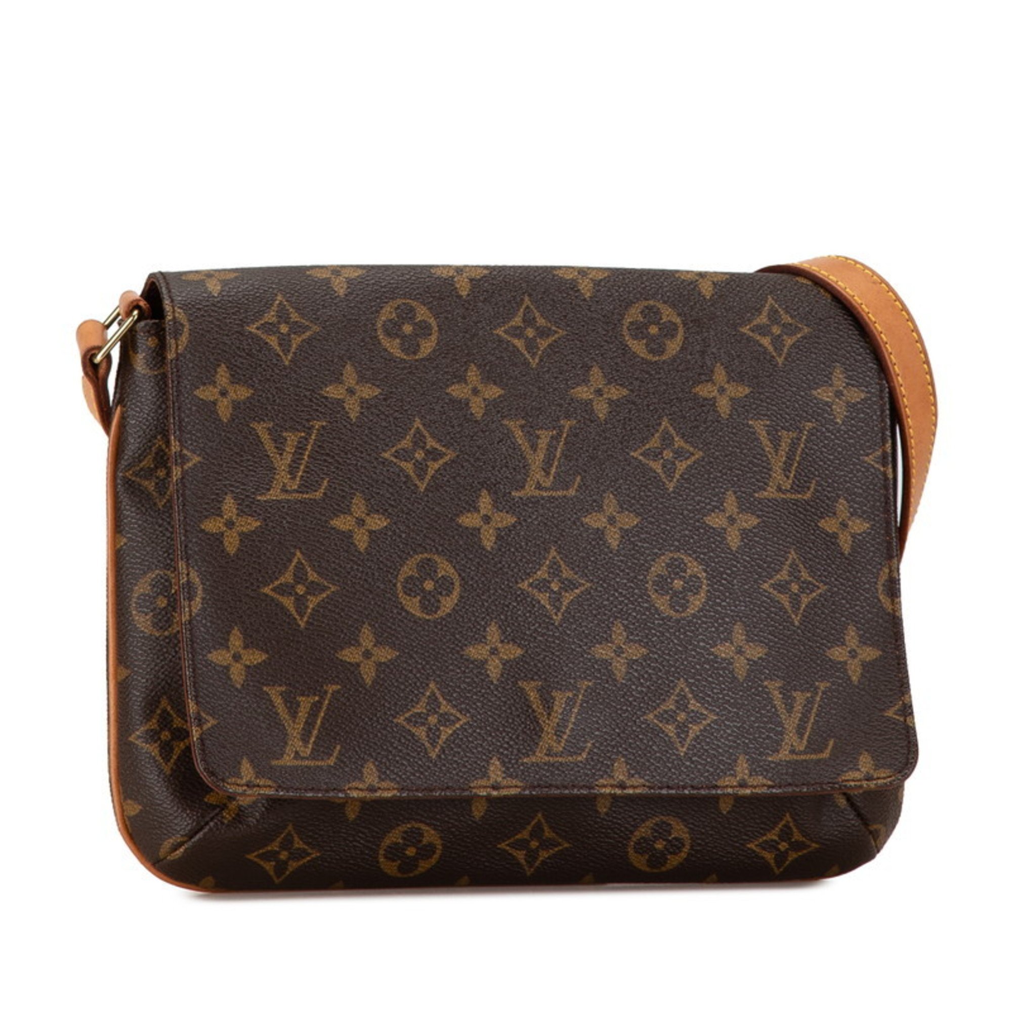 Louis Vuitton Monogram Musette Tango Short Shoulder Bag M51257 Brown PVC Leather Women's LOUIS VUITTON