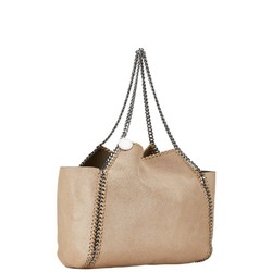 Stella McCartney Falabella Chain Tote Bag 507185 Beige Silver Polyester Women's