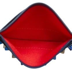 Christian Louboutin Studded Card Case Blue Leather Men's