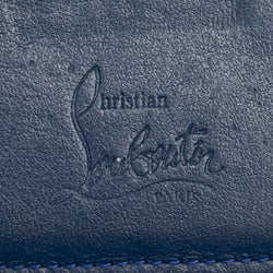 Christian Louboutin Studded Card Case Blue Leather Men's