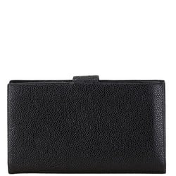 CHANEL Coco Mark Long Wallet Black Caviar Skin Women's