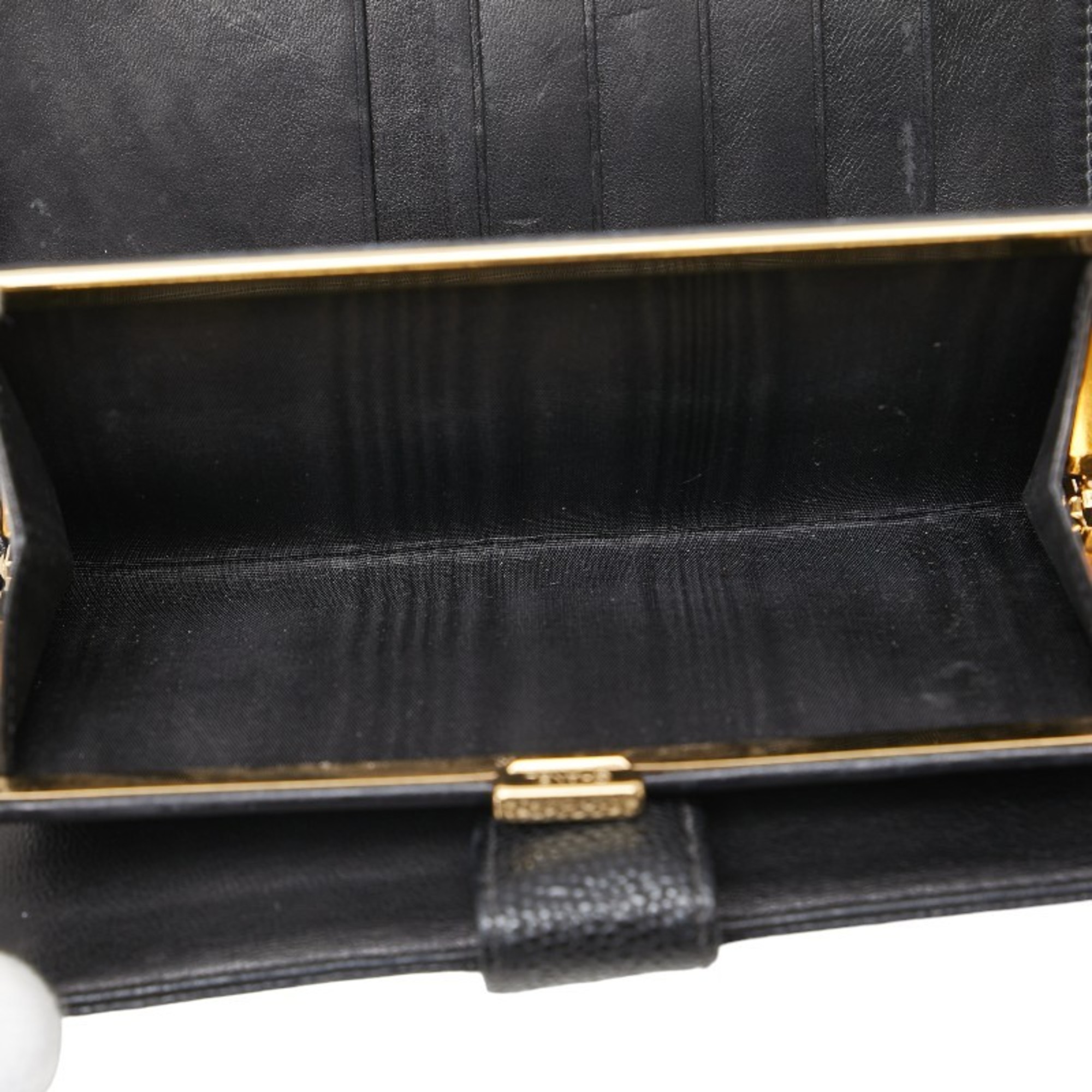 CHANEL Coco Mark Long Wallet Black Caviar Skin Women's