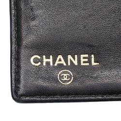 CHANEL Coco Mark Long Wallet Black Caviar Skin Women's