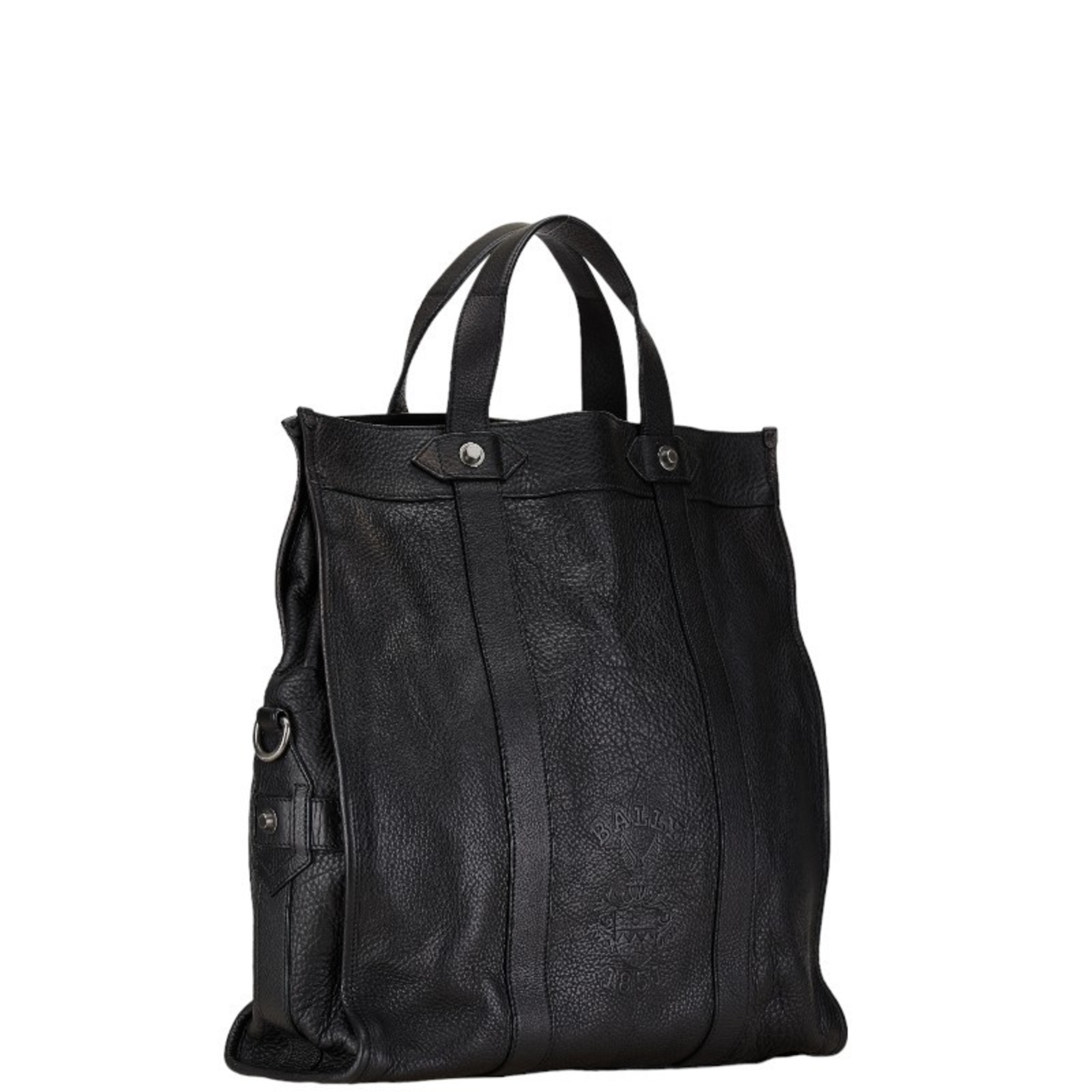 BALLY handbag tote bag black leather ladies