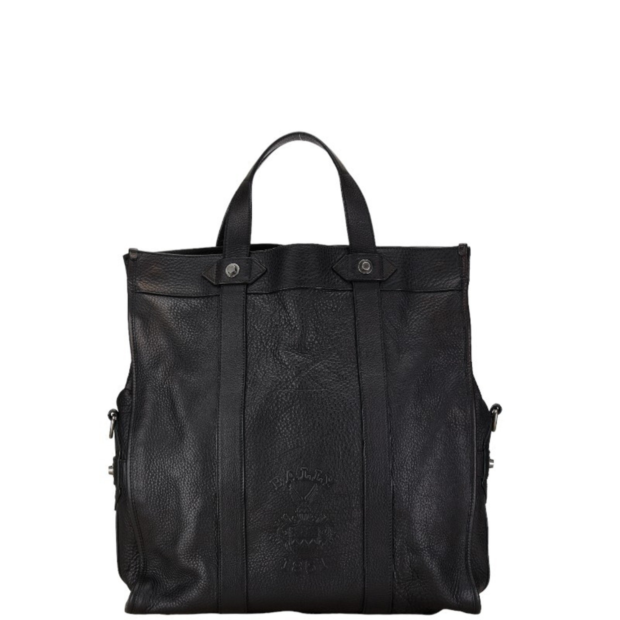 BALLY handbag tote bag black leather ladies