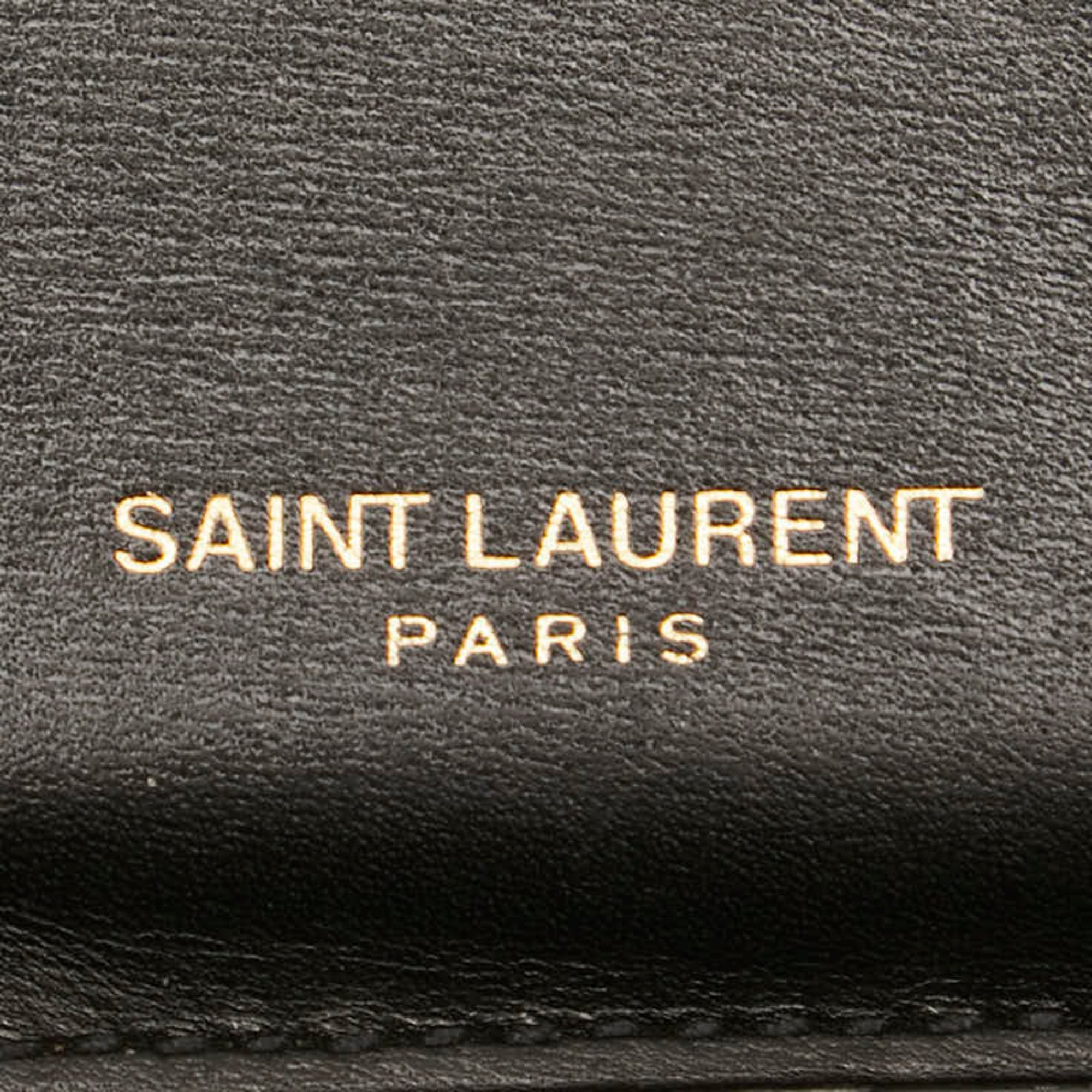 Saint Laurent Fragment Zip Card Case Black Leather Women's SAINT LAURENT