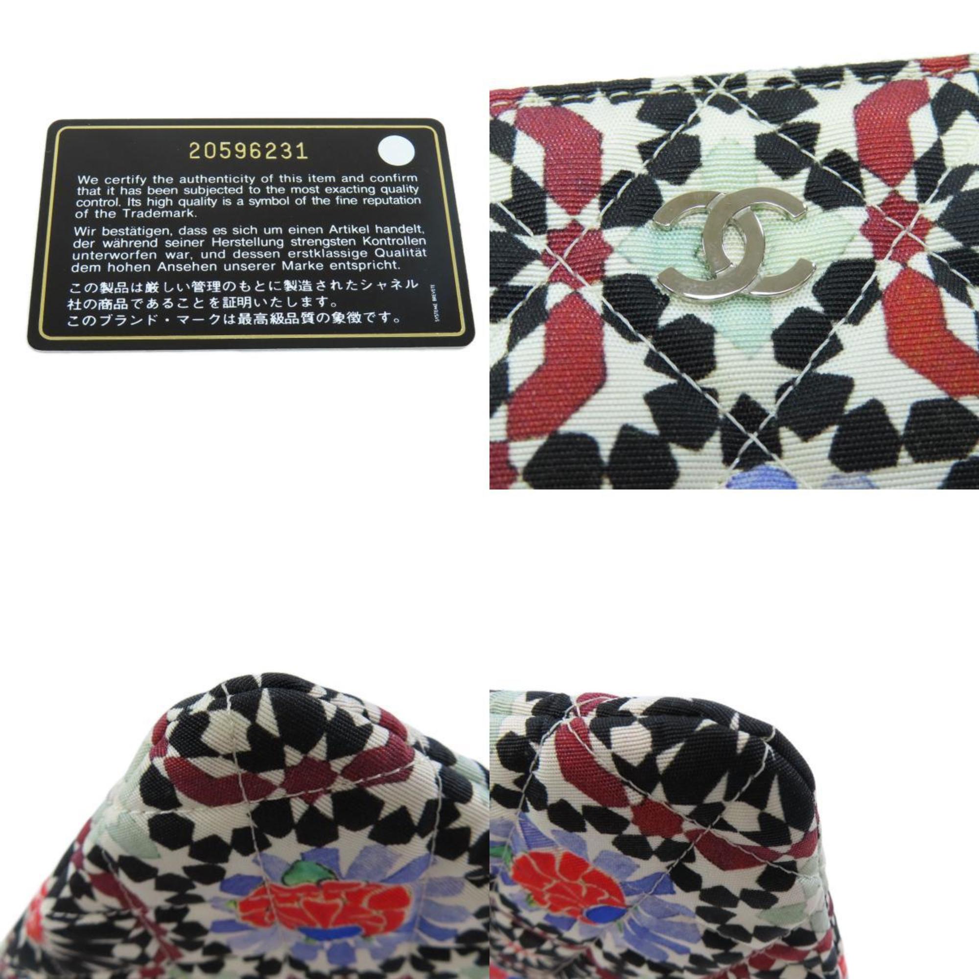 Chanel A82074 Coco Mark Flower Motif Pouch Canvas Women's CHANEL