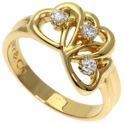 Tiffany Triple Heart 3P Diamond Ring, 18K Yellow Gold, Women's, TIFFANY&Co.