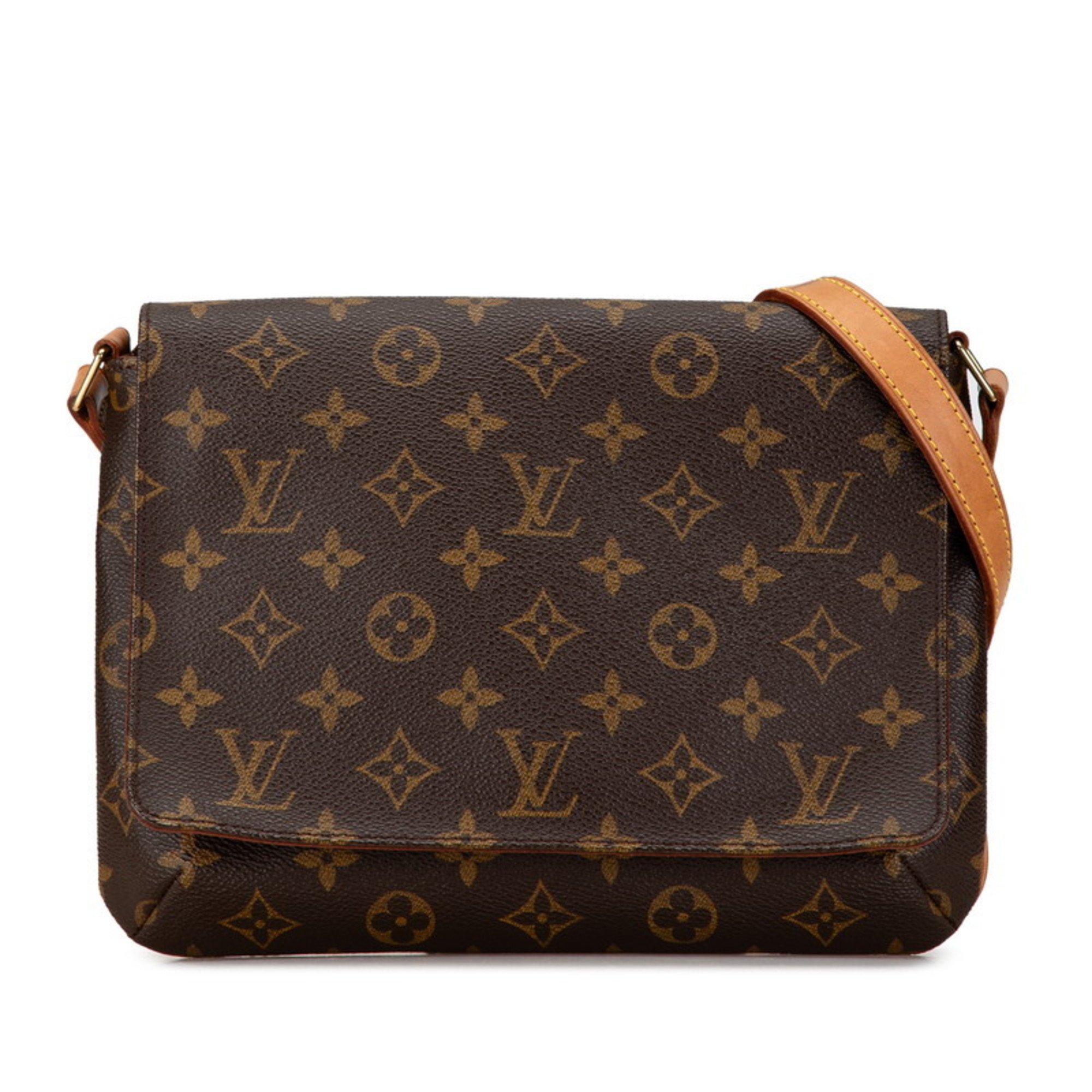 Louis Vuitton Monogram Musette Tango Long Shoulder Bag M51388 Brown PVC Leather Women's LOUIS VUITTON