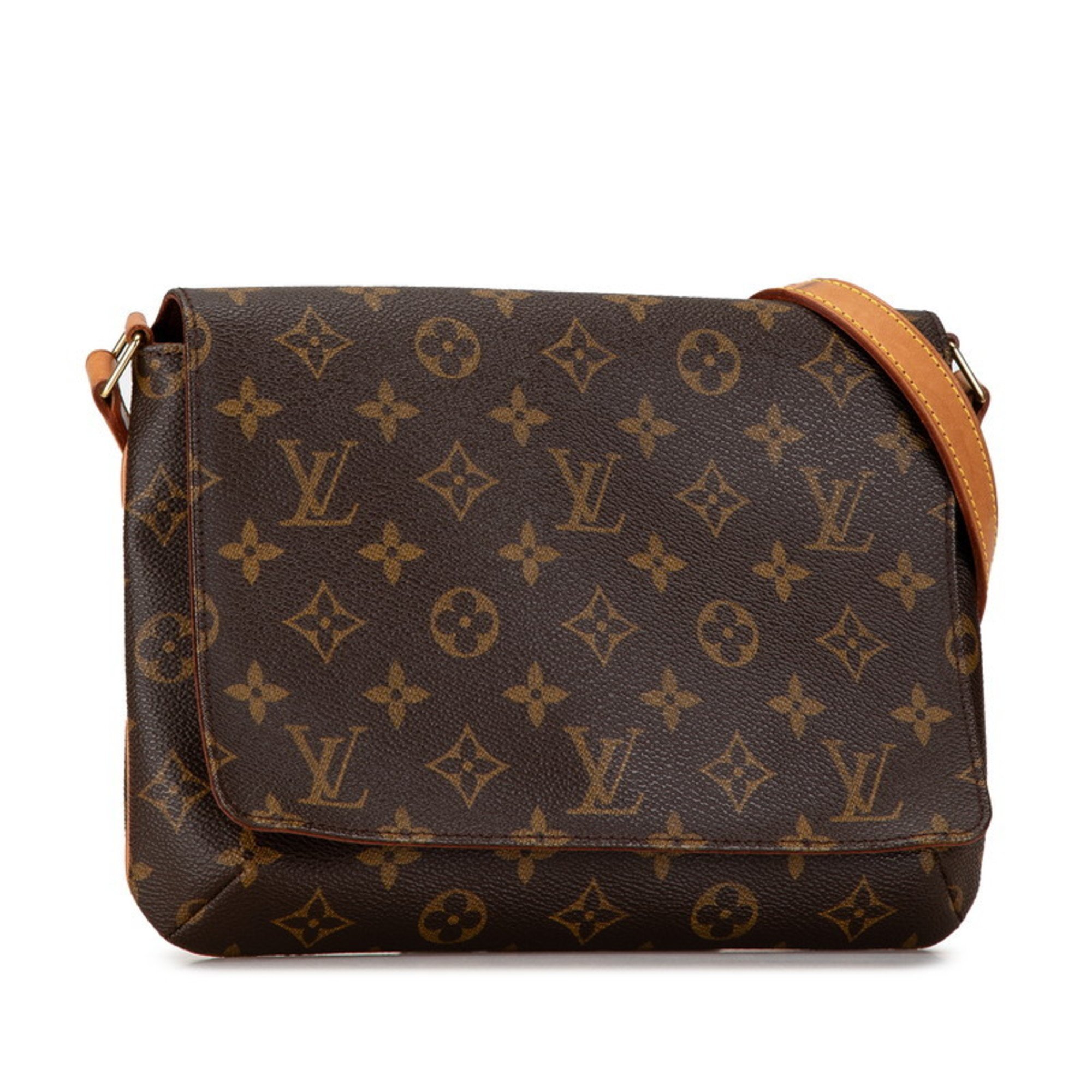 Louis Vuitton Monogram Musette Tango Long Shoulder Bag M51388 Brown PVC Leather Women's LOUIS VUITTON