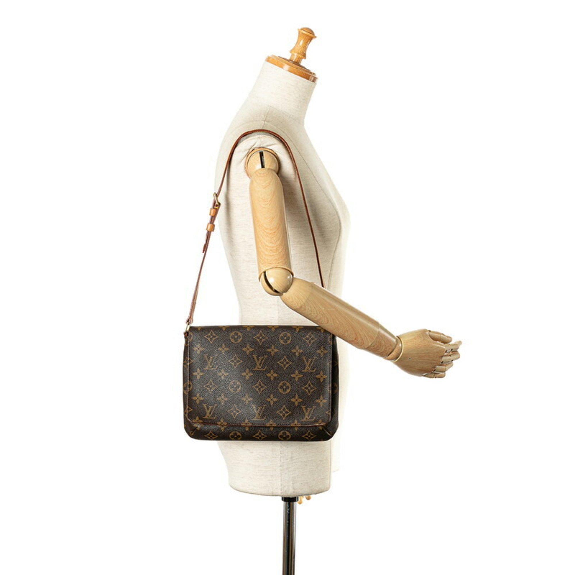 Louis Vuitton Monogram Musette Tango Long Shoulder Bag M51388 Brown PVC Leather Women's LOUIS VUITTON