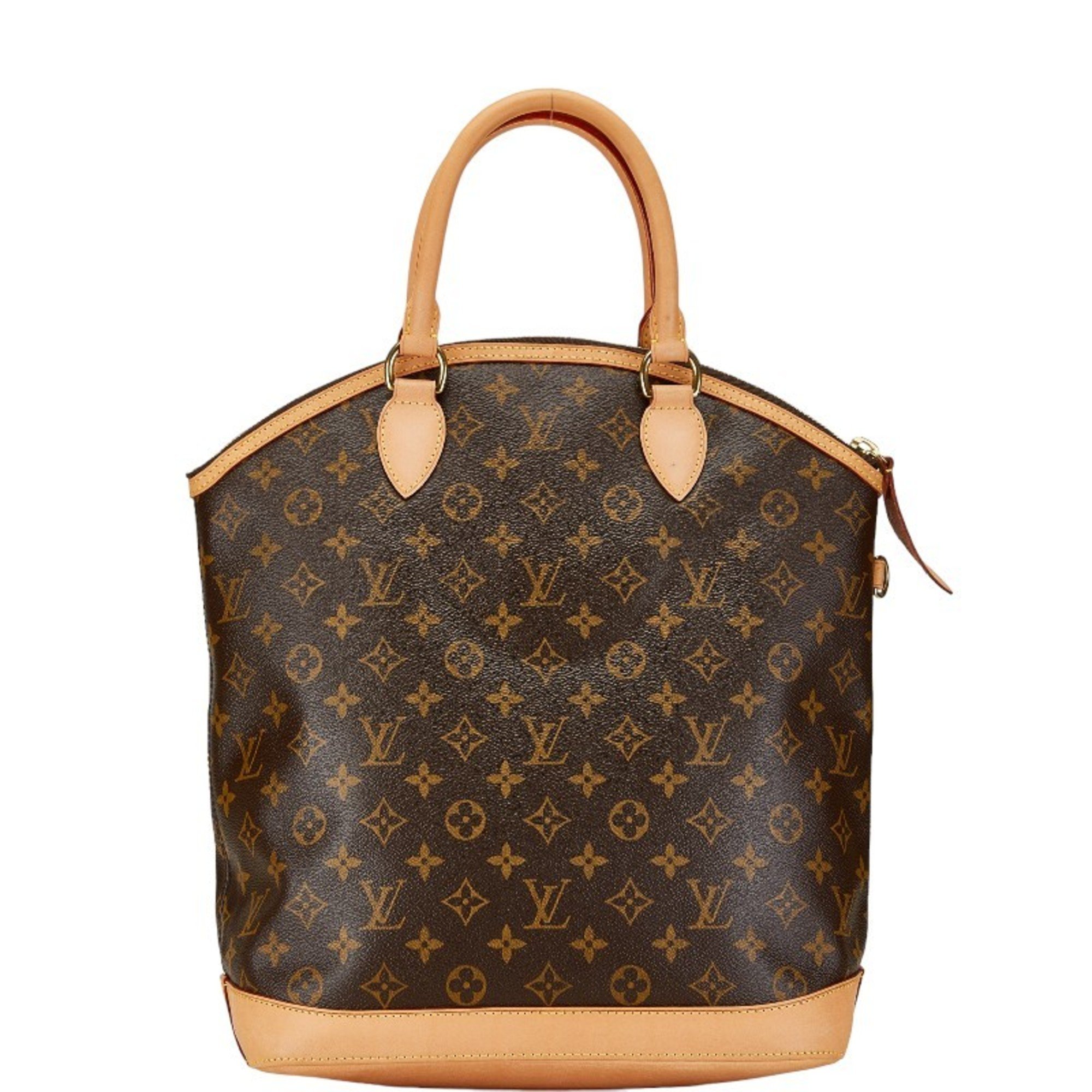 Louis Vuitton Monogram Lockit Vertical Handbag M40103 Brown PVC Leather Women's LOUIS VUITTON