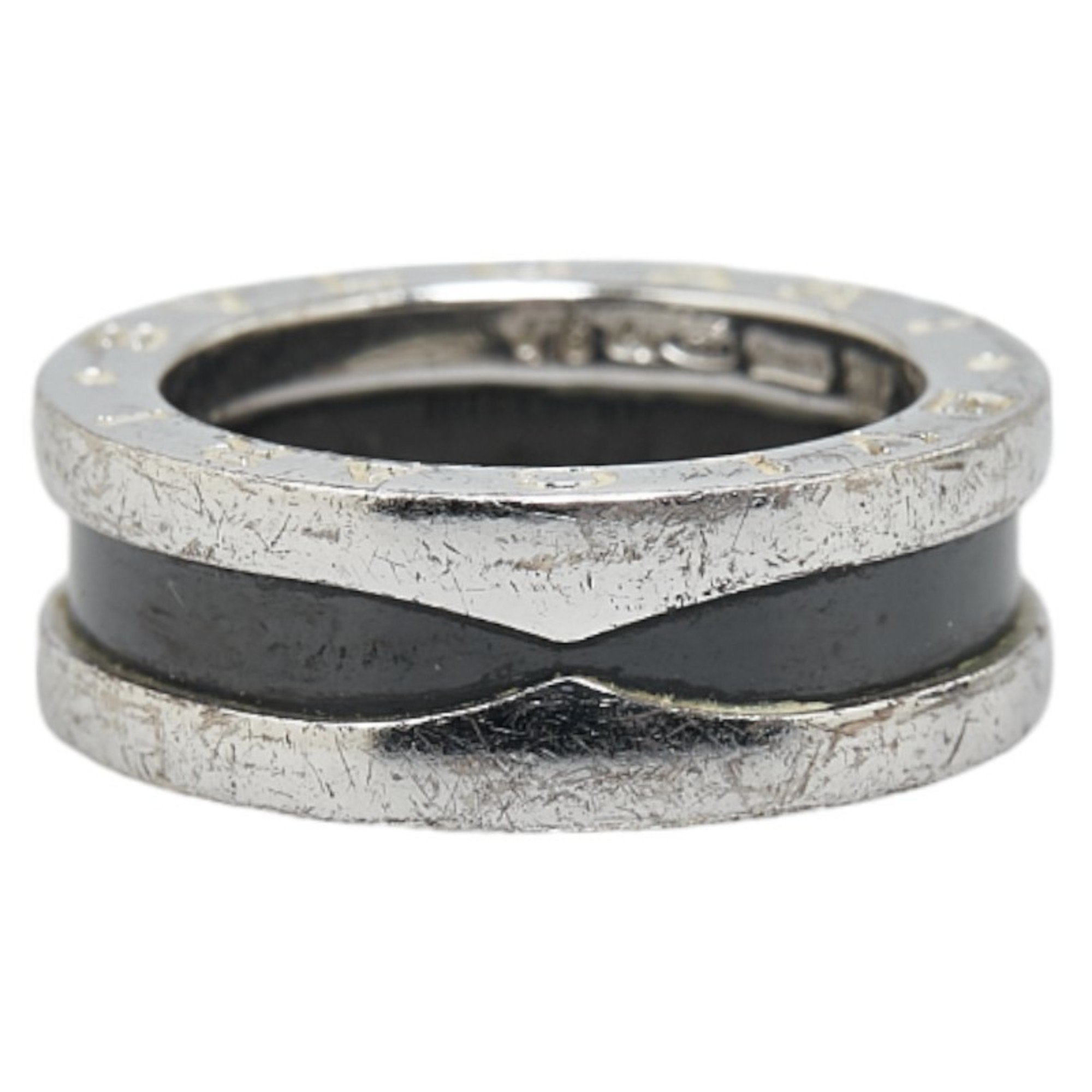 BVLGARI B.zero1 Save the Children 1 Band Ring #46 Silver Black SV925 Women's