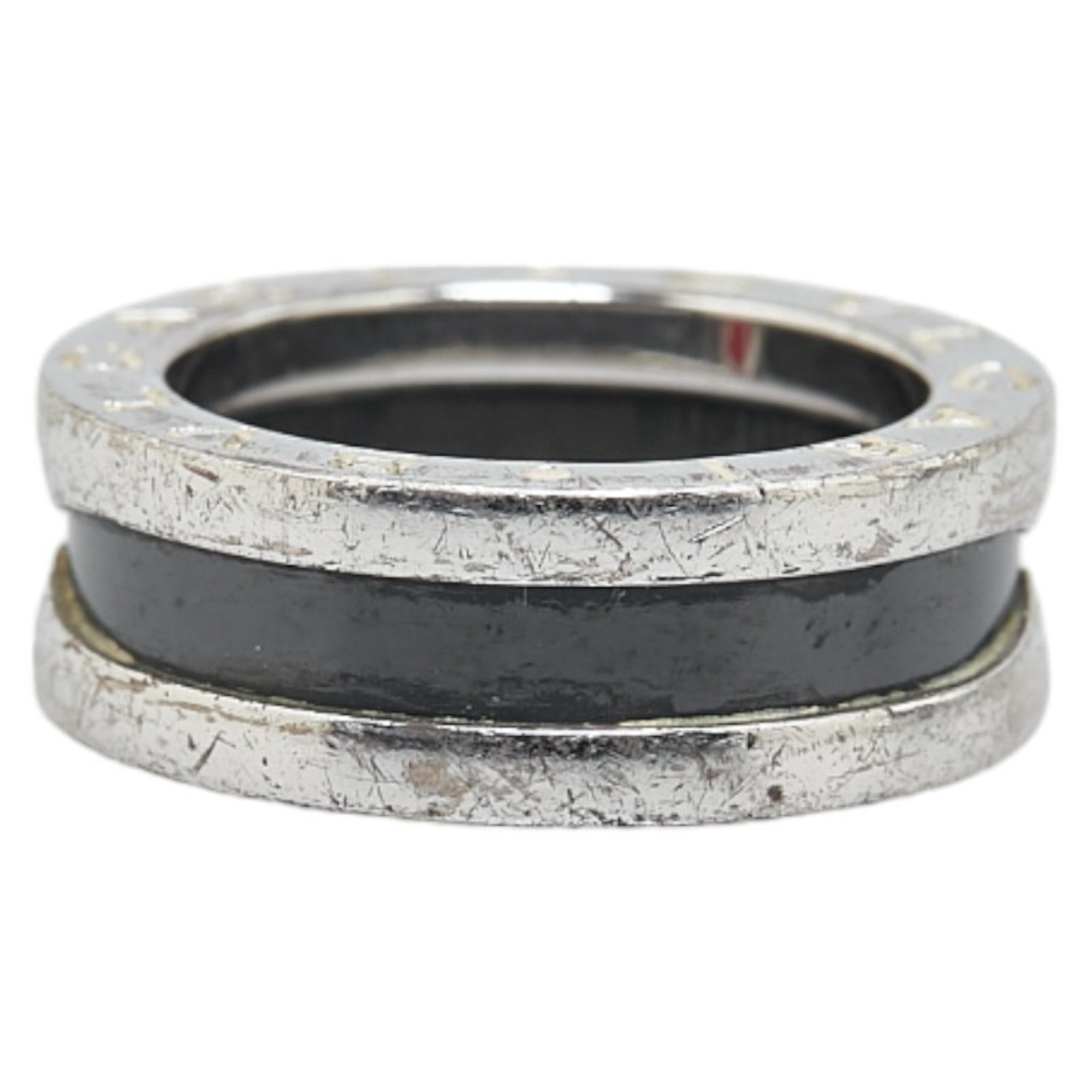 BVLGARI B.zero1 Save the Children 1 Band Ring #46 Silver Black SV925 Women's