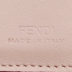 FENDI Studded Bi-fold Wallet Beige Pink Leather Women's