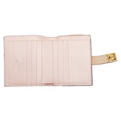 FENDI Studded Bi-fold Wallet Beige Pink Leather Women's