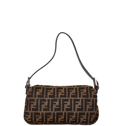 FENDI ZUCCA Mamma Bucket Bag Brown Canvas Leather Women's