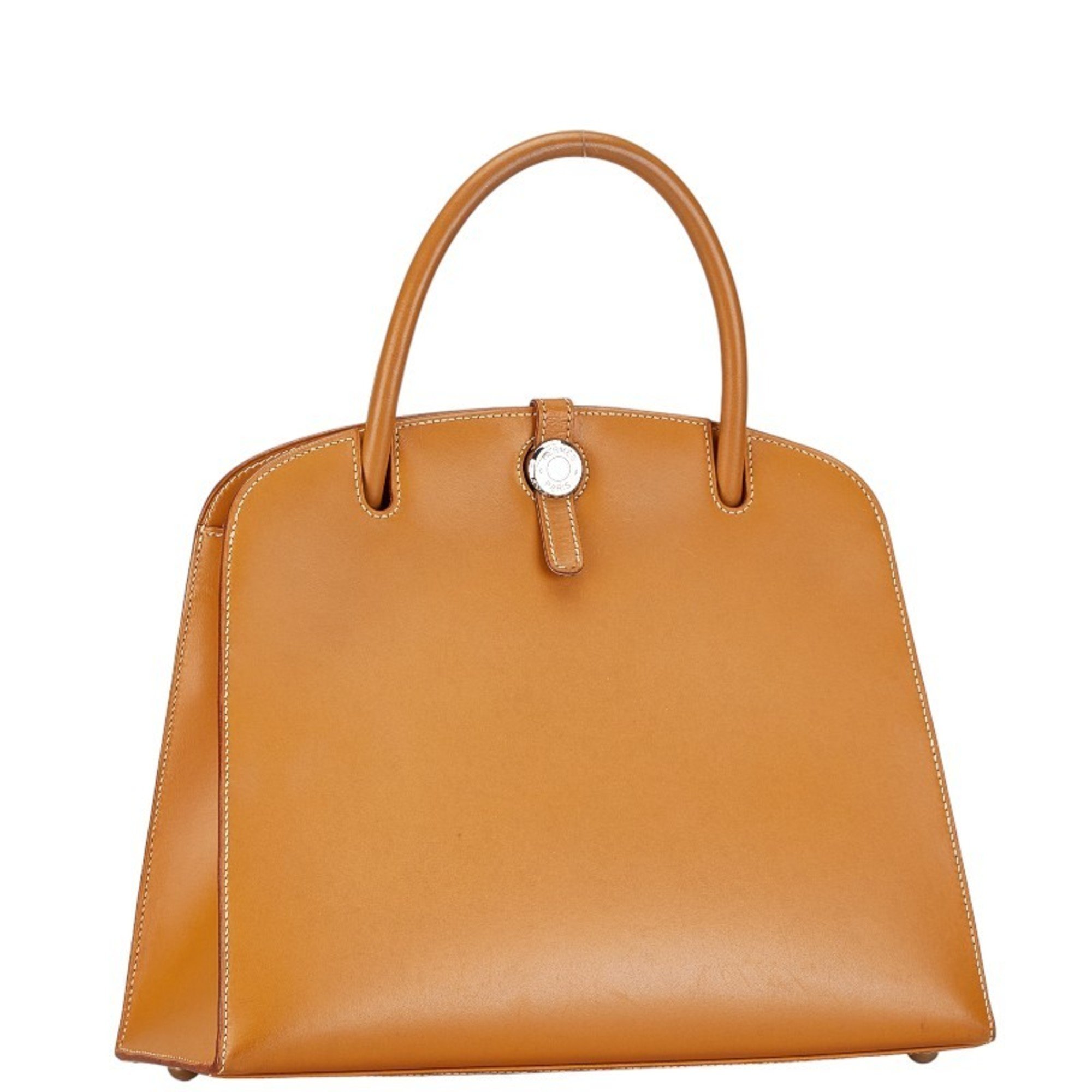 Hermes Darvi MM Handbag Camel Box Calf Women's HERMES