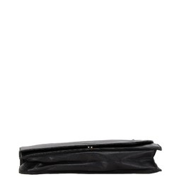 Valentino Bow Clutch Bag Second Black Leather Women's