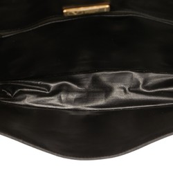 Valentino Bow Clutch Bag Second Black Leather Women's