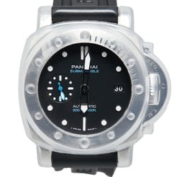 Panerai Submersible Date Small Second Watch PAM00973 Automatic Black Dial Rubber Stainless Steel Men's PANERAI