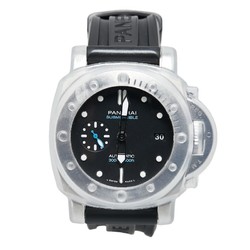 Panerai Submersible Date Small Second Watch PAM00973 Automatic Black Dial Rubber Stainless Steel Men's PANERAI