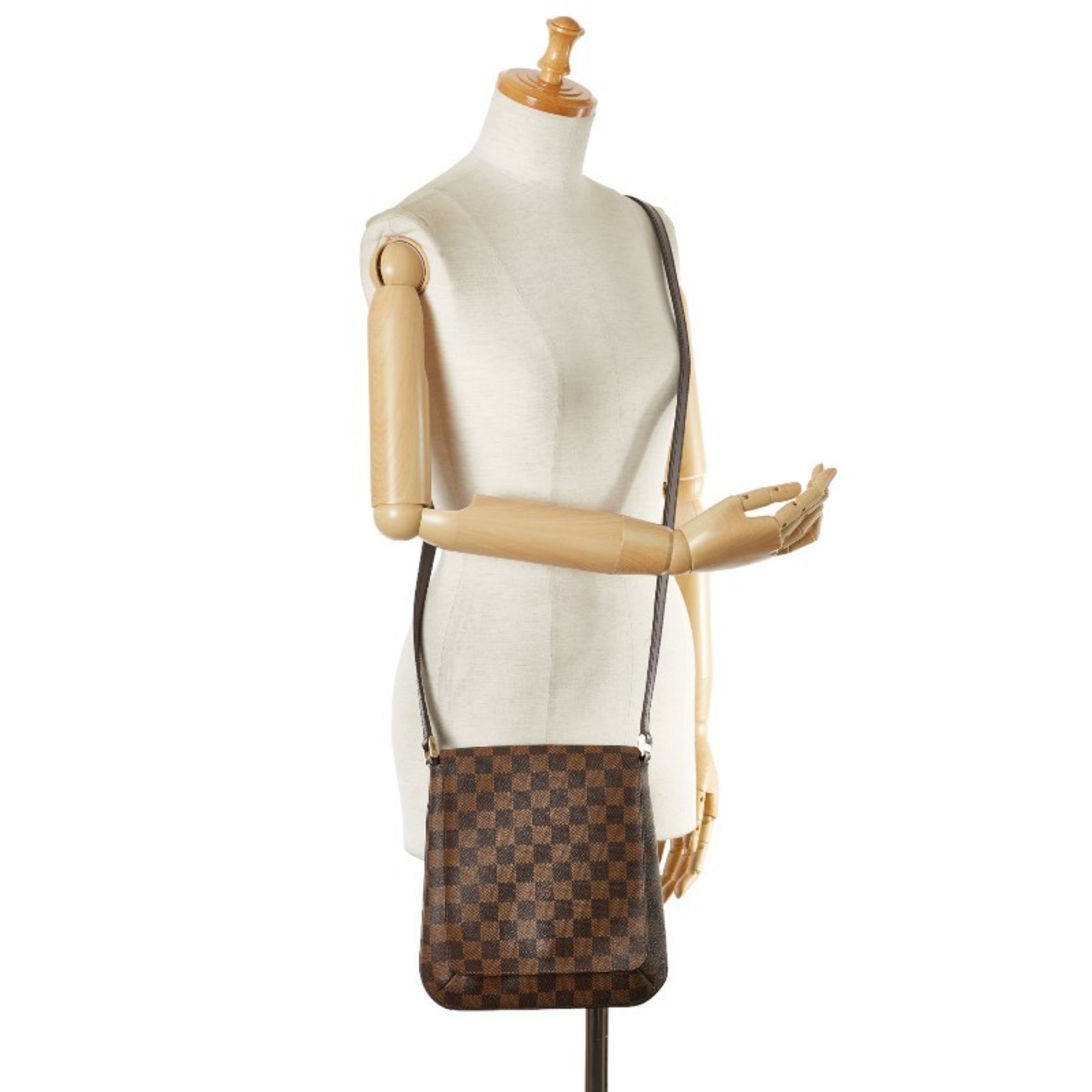 Louis Vuitton Damier Musette Salsa Long Shoulder Bag N51300 Brown PVC Leather Women's LOUIS VUITTON