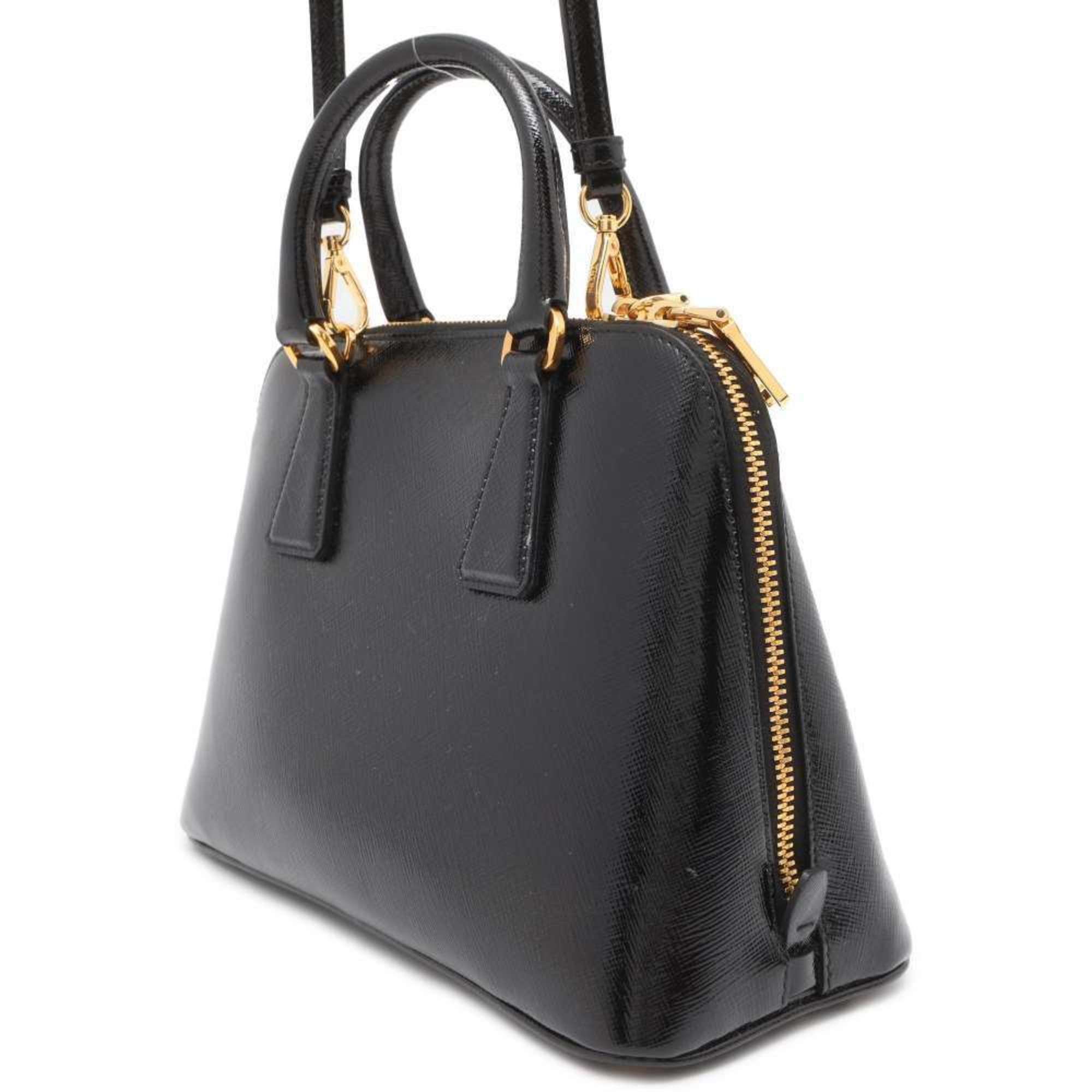 Prada handbag Promenade Patent BL0838 PRADA 2way shoulder bag black