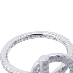 Hermes Ring Echappé Diamond 0.43ct K18WG White Gold Size 51 HERMES