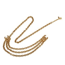 Chanel Coco Mark 3-chain belt, gold-plated, for women, CHANEL