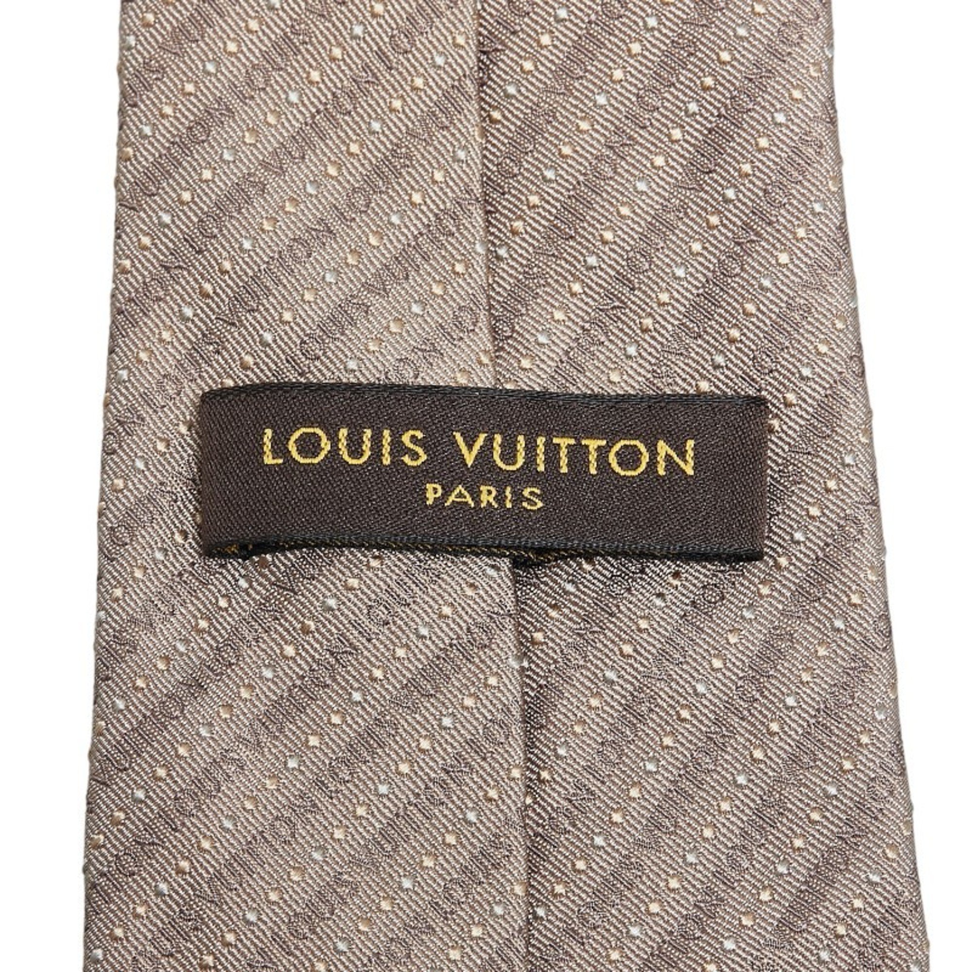 Louis Vuitton tie beige silk men's LOUIS VUITTON