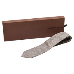 Louis Vuitton tie beige silk men's LOUIS VUITTON