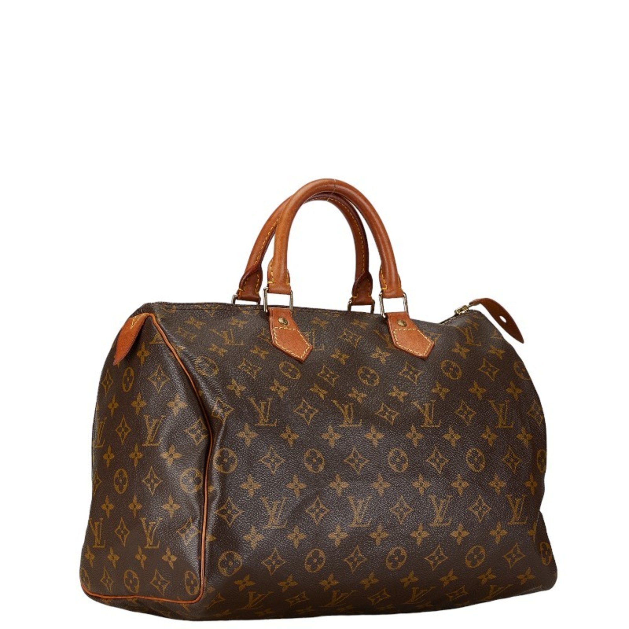 Louis Vuitton Monogram Speedy 35 Handbag Boston Bag M41524 Brown PVC Leather Women's LOUIS VUITTON