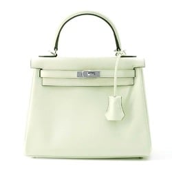 Hermes handbag Kelly 25, in-stitched, Vert Fizz, Swift, U-stamped, 2-way shoulder bag