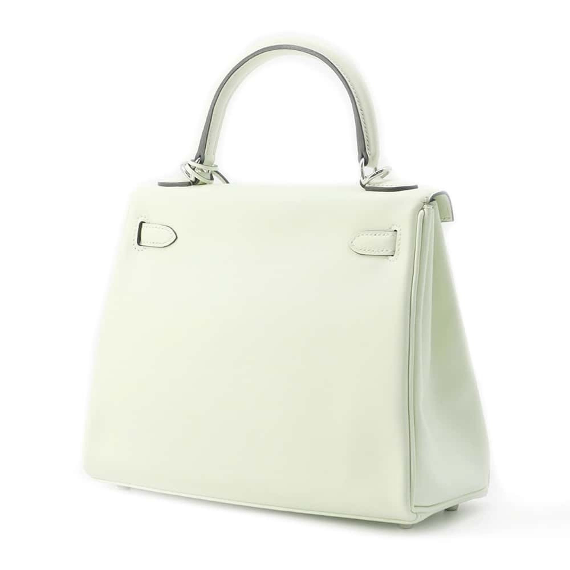 Hermes handbag Kelly 25, in-stitched, Vert Fizz, Swift, U-stamped, 2-way shoulder bag