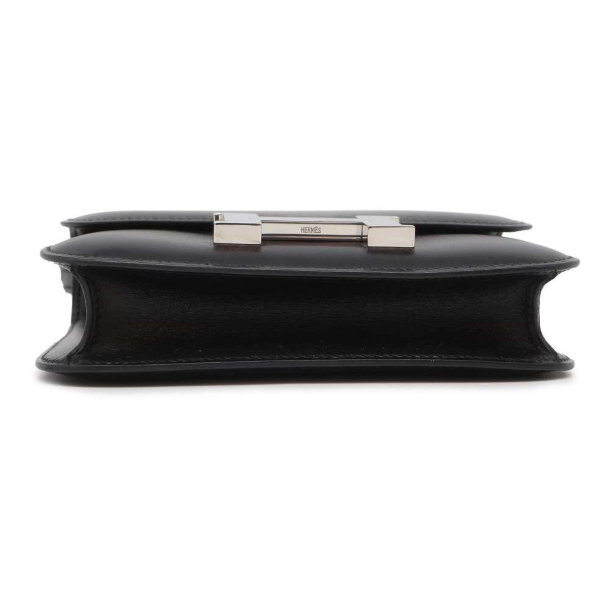 Hermes shoulder bag Micro Constance Black Box calf □M stamp