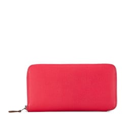 Hermes Azap Long Silk In Round Wallet Rose Extreme Pink Epsom Leather Women's HERMES